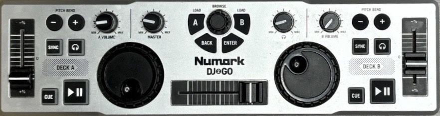 Numark DJ 2 Go Ultra Portable USB Small DJ Controller for Mac or PC 12x3x1