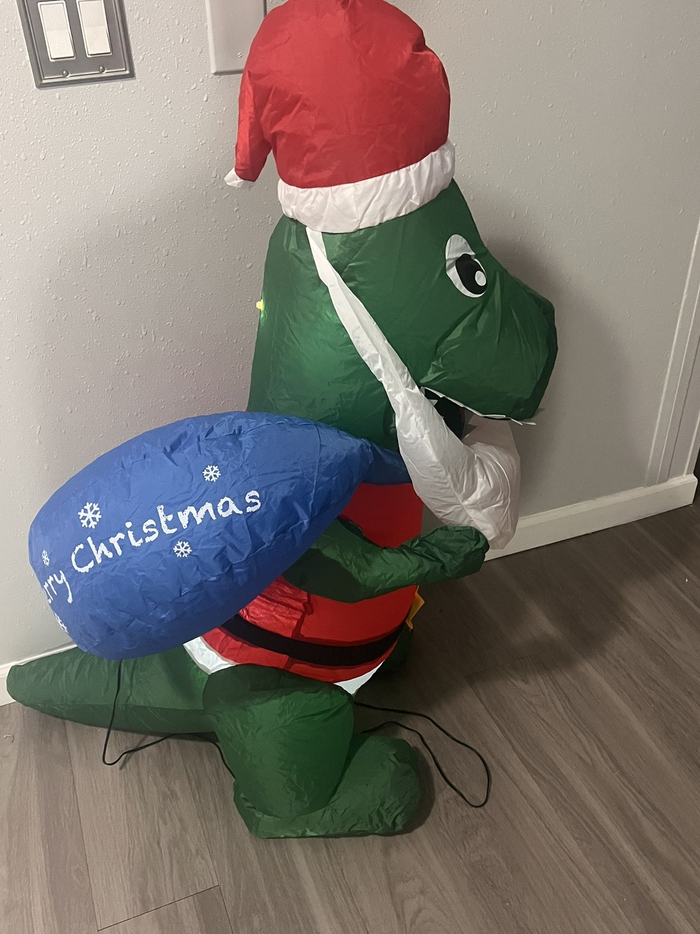Christmas Dinosaur Blowup