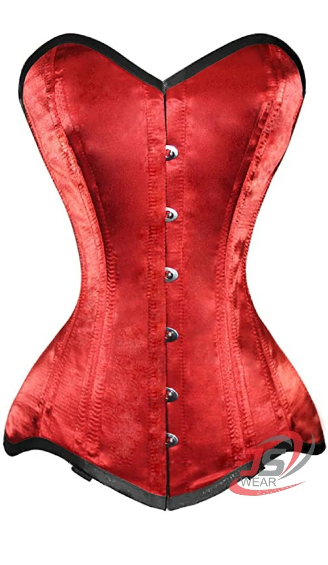 Red Satin Romantic Curve Standard Overbust Corset Waist Trainer Corsets JS-50
