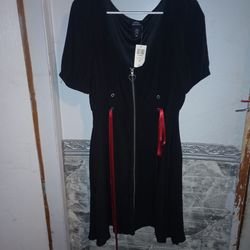 Social Collision Black Zip-Front Dress