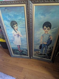 Ozz franca blue boy/ pinkie framed art work