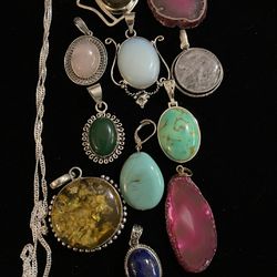 🌺 Beautiful Sterling Silver Pendants… Genuine Gemstones… Only $32.00 Each