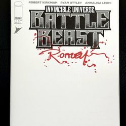 Battle Beast #1 Blank Cover First Print- Signed by Ryan Ottley (Bloody Sig)-NM