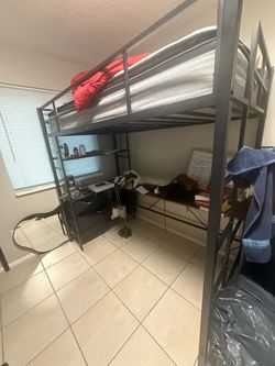 Bed Twin  Frame with Desk