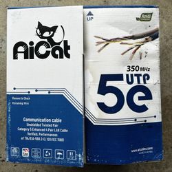 AiCat Cat 5e Ethernet Cable 500ft Riser CMR PoE++(4PPoE)
