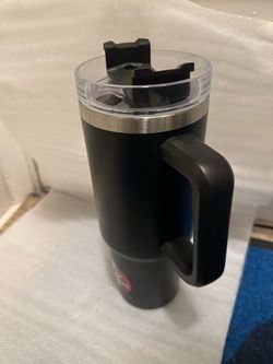 Black Insulated Travel Tumbler with Handle