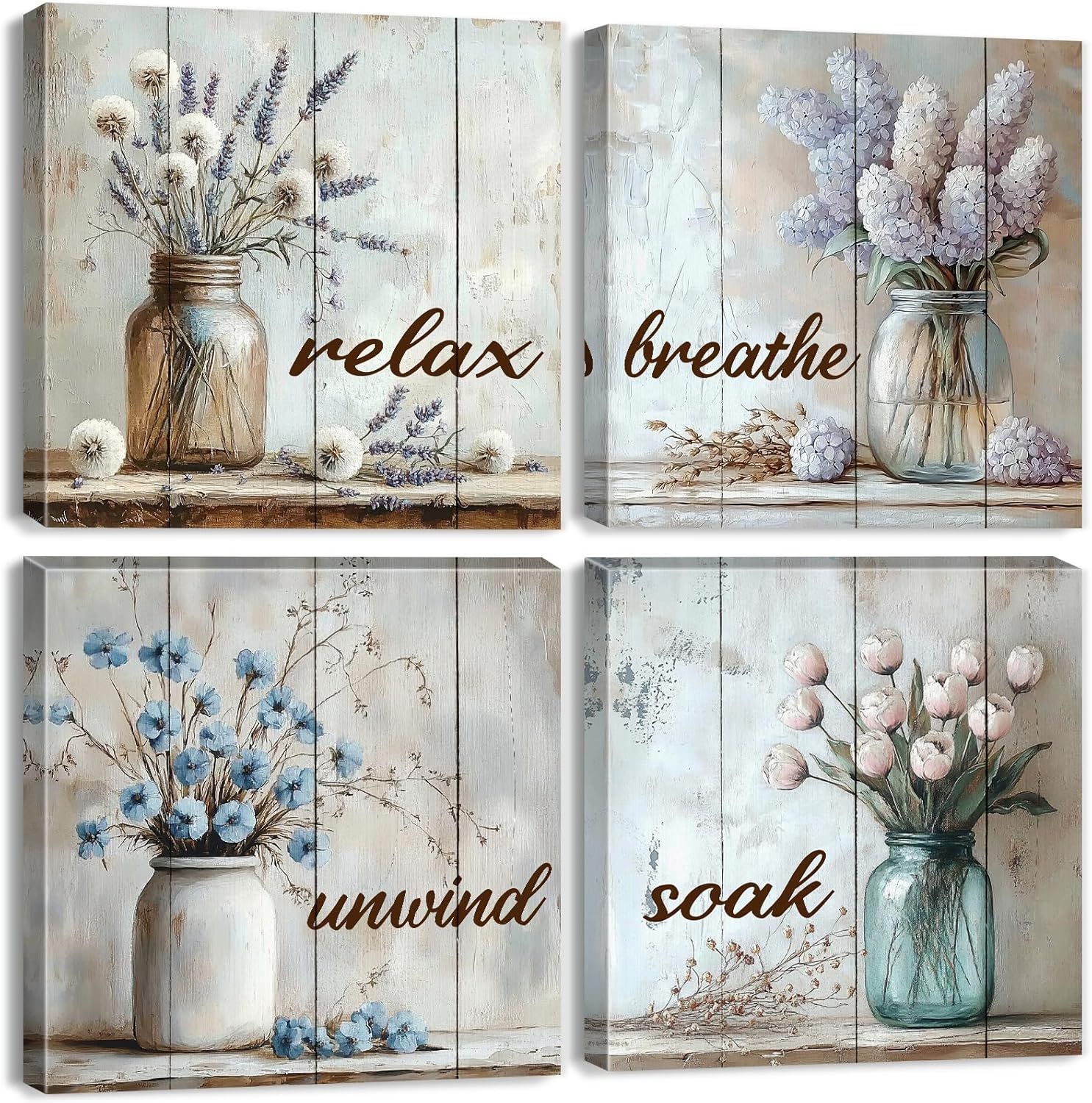 Flowers in a Jar Canvas Wall Art