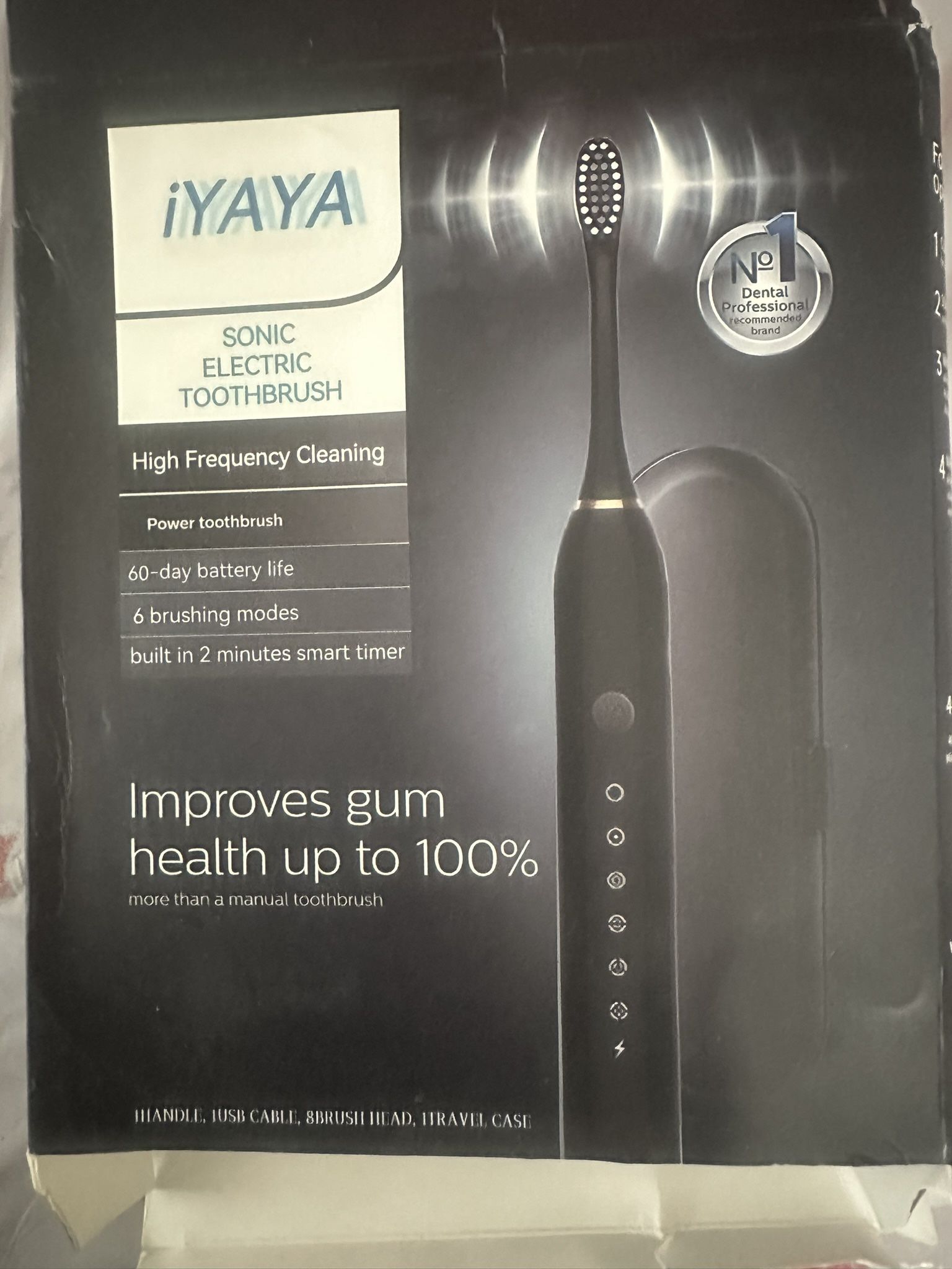Iyaya Sonic Electric Toothbrush Black