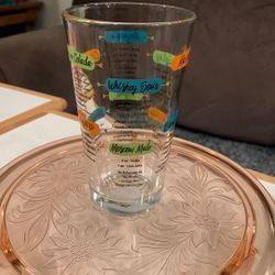 Vintage Libbey Cocktail Recipe Glasse-Libbey Mixer recipe Glass-  MCM Retro barware Glass