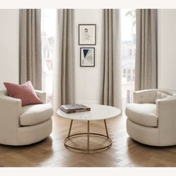 Pottery Barn Blair Marble Coffee Table – Brass Base | 50% off