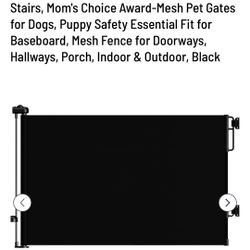 Retractable Baby/Pet Gate-Black-NEW