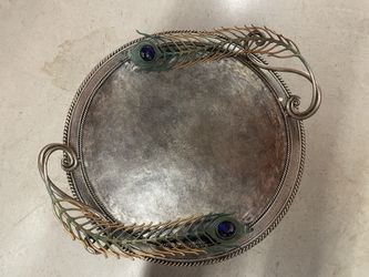 Handcrafted Peacock Metal Art / Bird Bath — $175 OBO