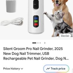 Yikuhot Silent Groom Pro Nail Grinder, 2025 New Dog Nail Trimmer, USB Rechargeable Pet Nail Grinder,