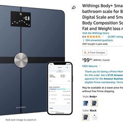 Withings Body+ Smart Wi-Fi Bathroom Scale - Scale For Body Weight - Digital Scale And Smart Monitor Incl. Body Composition Scales With Body Fat And We