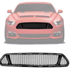 Lightweight ABS Black PP / Carbon Print Mesh Front Upper Grill For 15-17 Ford Mustang
