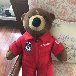 Used Brown Bear With Thunderbirds Red Overall 