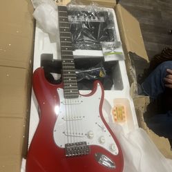 Pyle Electric Guitar and Amp Kit - Full Size 39" Complete Starter Kit with Wearable Bluetooth Amplifier, 1/4” Cable, Carry Case, Strap, Strings, Picks