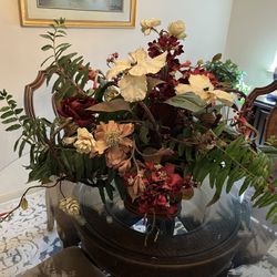 Incredible Floral Arrangement In Metal Vase 