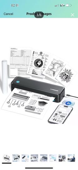 Brand new in box Portable Printers Wireless for Travel, D820 Thermal Inkless Printer Support Sizes from 8.5" x 11" to 2" Width, Suitable for Smartphon