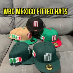 2026 WBC world Baseball Classic Team Mexico Green, Brown Red And Black 59fifty Fitted Hats Check Description For sizes For Each Color Way 