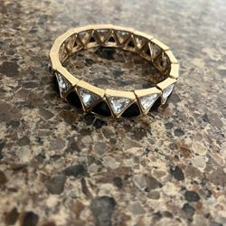 Elegant Gold and Black Women's Stretchy Bracelet 