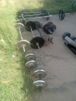 Weights Bench rope bars And ball 