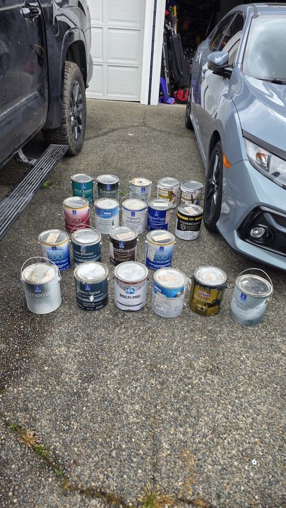 Lots of paint for interior and exterior work, many are still closed.