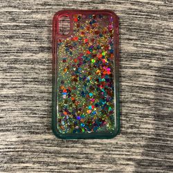 iPhone XR Protective Cases , Glitter Hearts Move Around In Case .