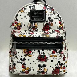 Mickey And Minnie Tattoo Loungefly Backpack 