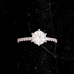 Round Cut Engagement Ring stamped Sw 925cz China in Sterling Silver 