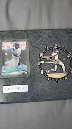 KEN GRIFFEY Clock Plaque with card