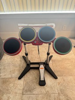 Rock Band 4 EXCLUSIVE TARGET RED EDITION drum kit! Wireless w/ unused drumsticks!
