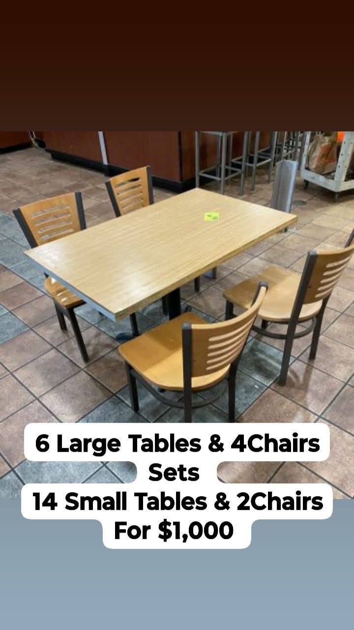 Restaurant Equipment 20 Tables And 50+ Chairs
