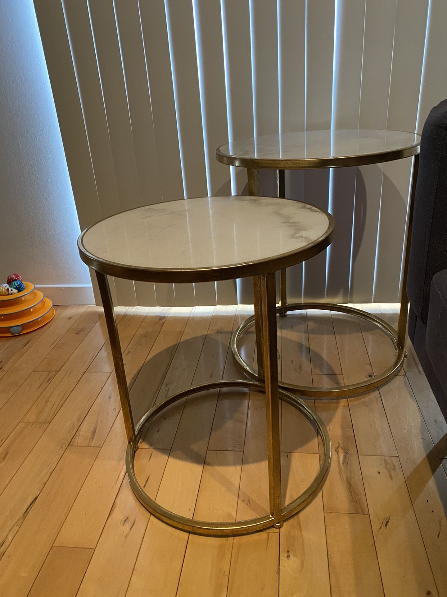 Gold/Marble End table set