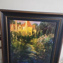 Philip Craig Painting Garden Walk at Sunset h54xw49