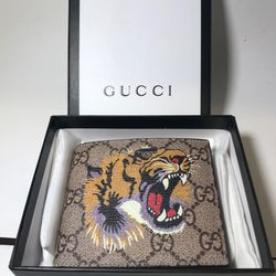 Gucci Brown GG Tiger Mens Wallet (Authentic)
