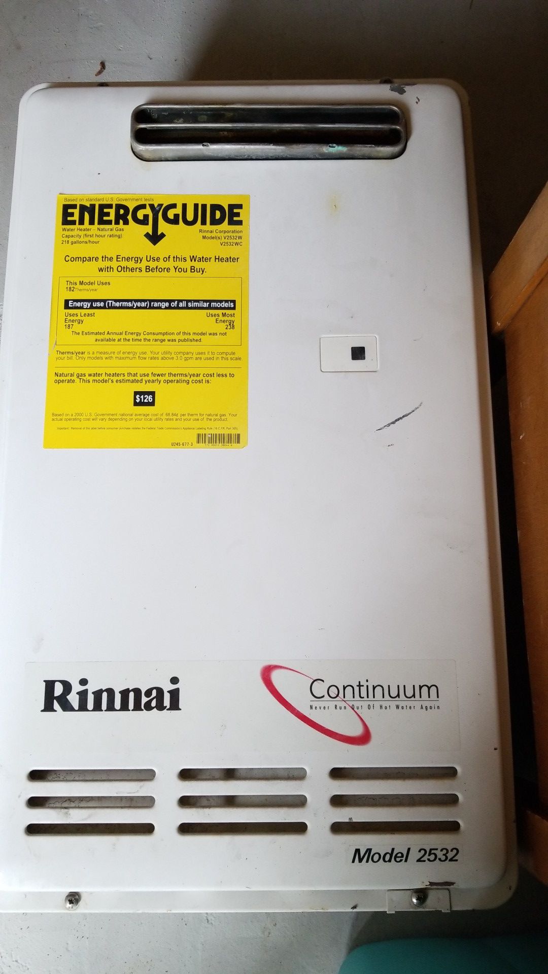 Rinnai Continuum tankless water heater