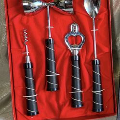 ✨ Vintage Apex 4-Pc Mid-Century Modern Bar Set – Original Box, Never Used