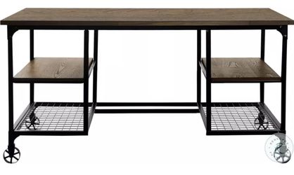 Millwood Weathered Natural And Rustic Black Writing Desk