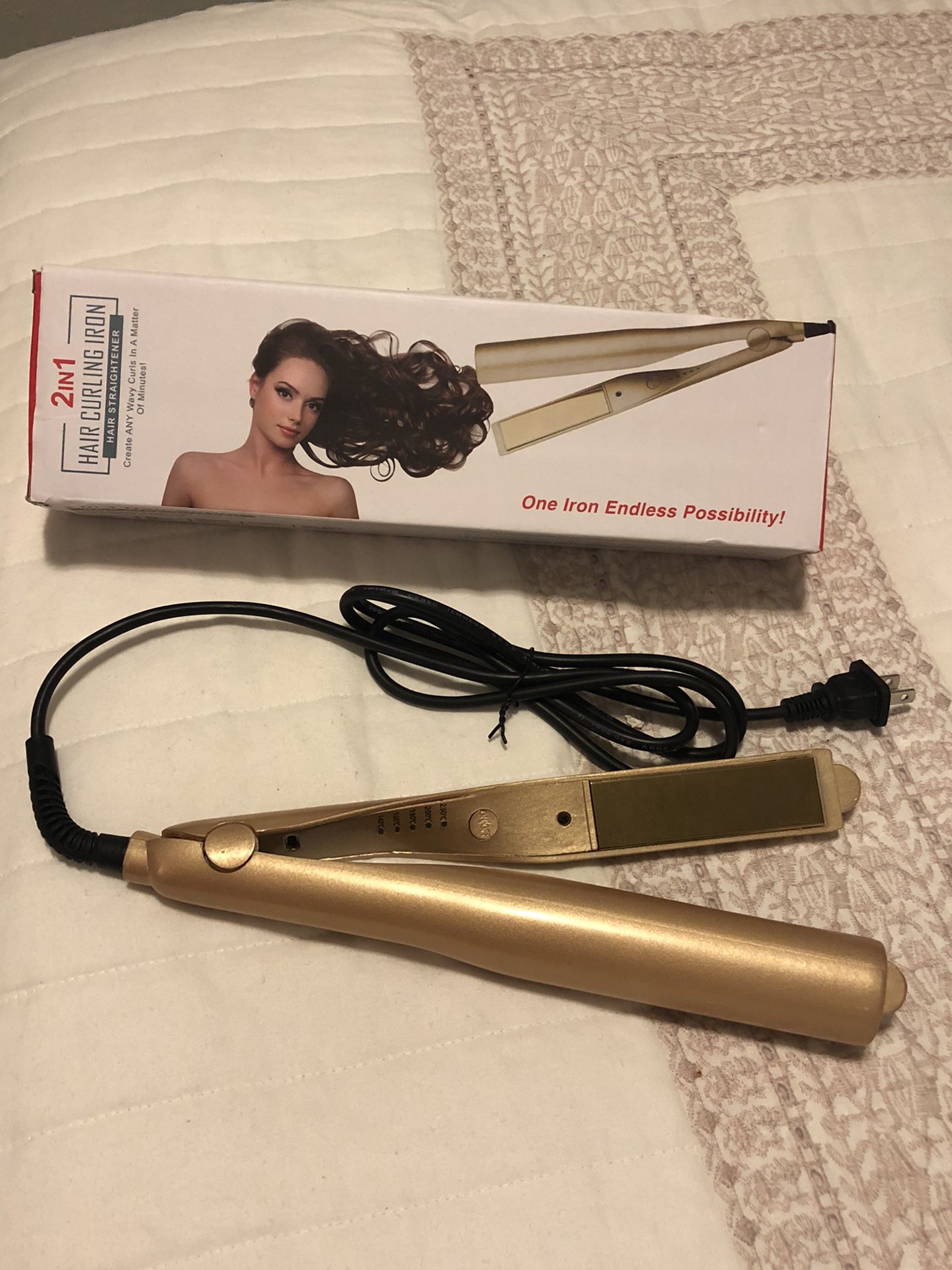 Hair straightener/ curling iron two in one