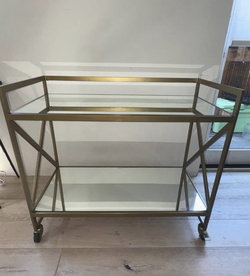 Gold and glass bar cart