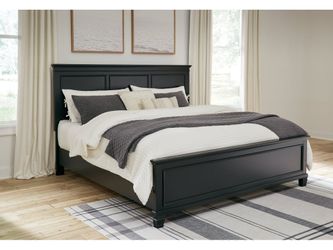 Lanolee Black King Panel Bed