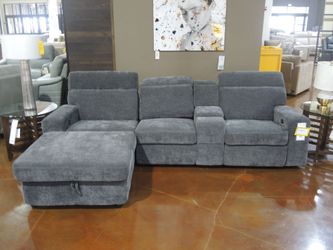 Vogue Turner 2 Piece Left Chaise Sectional - Charcoal Gray (Bristol Charcoal) | L-Shaped Couch | Corner Couch