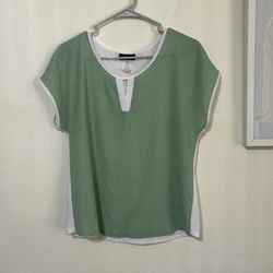 Espresso Green and White Women's Blouse