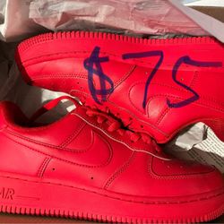 Red Nike Air Force Ones .