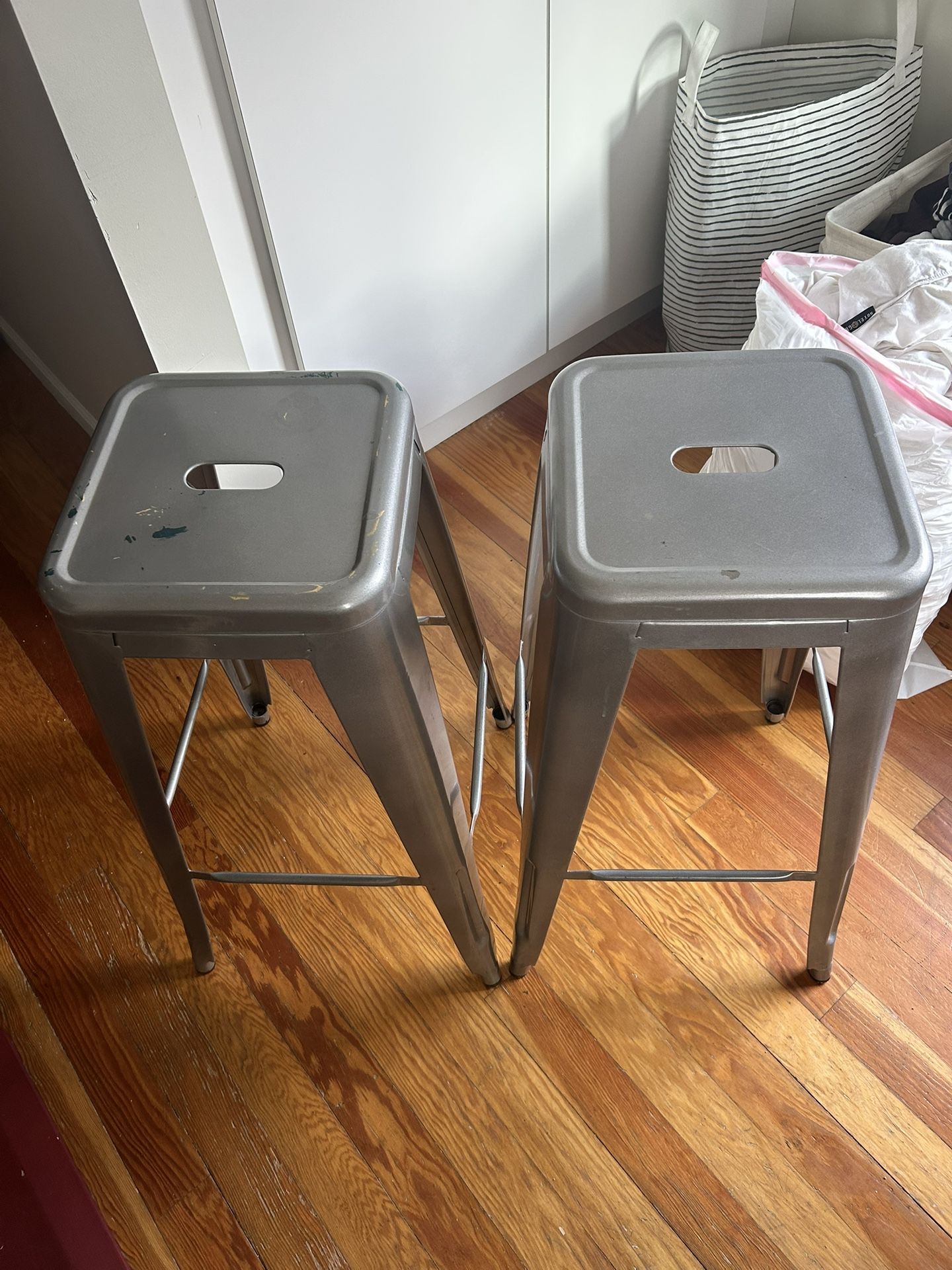 NEEDS GONE TODAY MONDAY 11/19/25 - Two 30” Metal Stools
