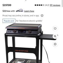 Blackstone E-Series 22 Electric Tabletop Griddle w/ Prep Cart