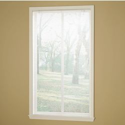 White Cordless Aluminum Mini Blinds for Windows with 1 in. Slats - 23 in. W x 48 in. L(Actual Size 22.5 in. W x 48 in.L)