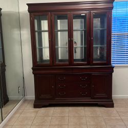 China Hutch/cabinet (color: cherry Wood)
