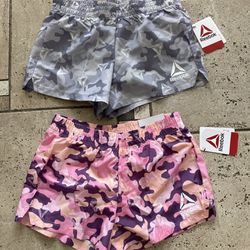 NWT Reebok Girls Active Shorts 2 pack size M 7/8